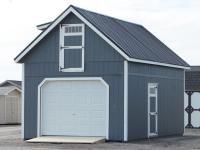 14x24 Two-Story Cape Cod Garage Building With Electrical Package, Roof Dormer, and Metal Roof