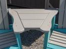 Pub Settee in Light Grey and Aruba Blue Poly Lumber